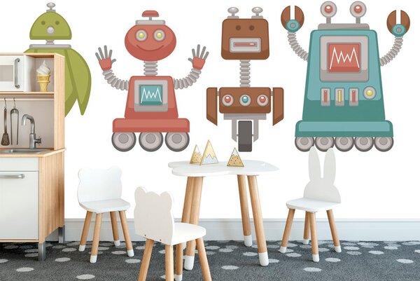 Tapeta rodzina robotów