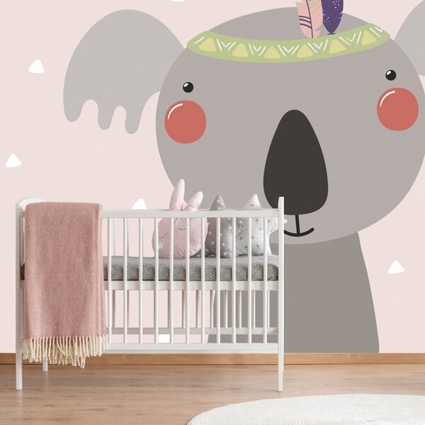 Tapeta koala z indiańskimi piórami