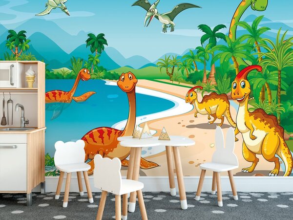 Tapeta w krainie dinozaurów