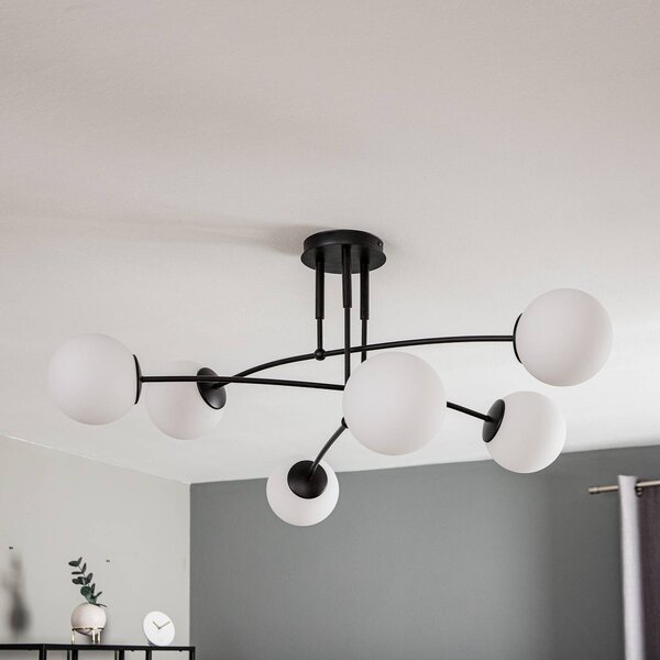 Lampa sufitowa Pregos 6 EMIBIG LIGHTING, możliwość ściemniania, czarny, przedpokój, metal, nowoczesny