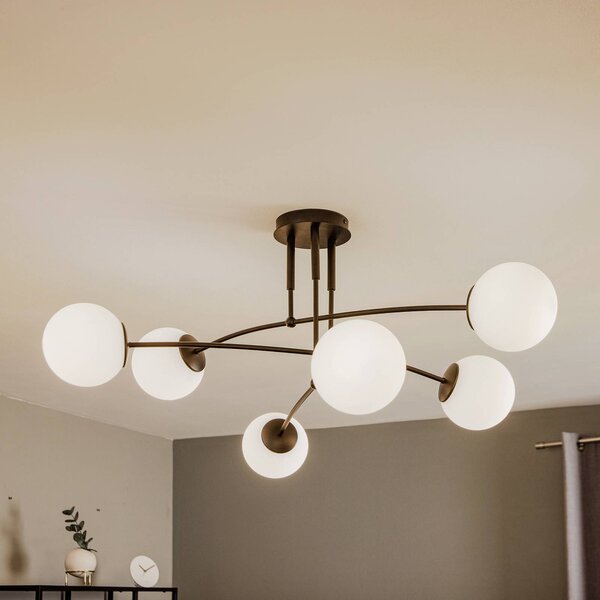 Lampa sufitowa Pregos 6 EMIBIG LIGHTING, możliwość ściemniania, czarny, przedpokój, metal, nowoczesny