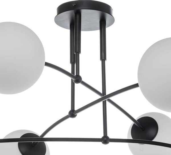 Lampa sufitowa Pregos 6 EMIBIG LIGHTING, możliwość ściemniania, czarny, przedpokój, metal, nowoczesny