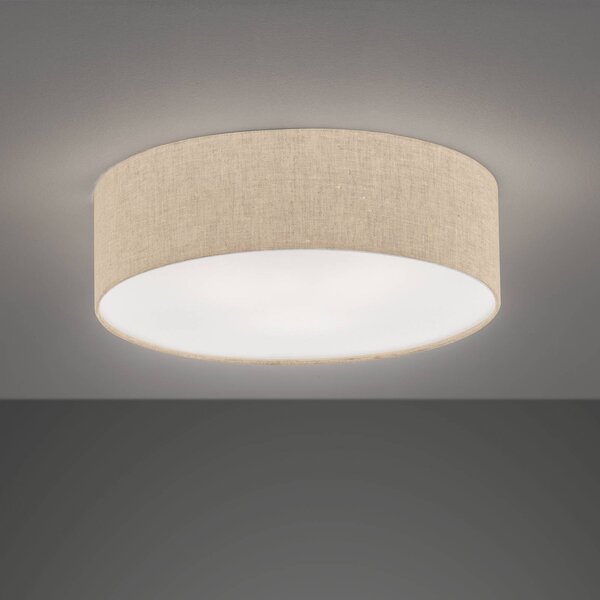 FISCHER & HONSEL Lampa sufitowa Thor, możliwość ściemniania, kremowy / amber, salon / jadalnia, tkanina / materiał / jedwab, nowoczesny