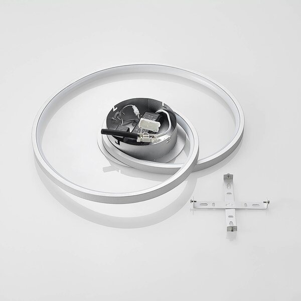 Lampa sufitowa LED Enesa Lucande, możliwość ściemniania, aluminiowy / szary / cynkowy, sypialnia, metal, nowoczesny