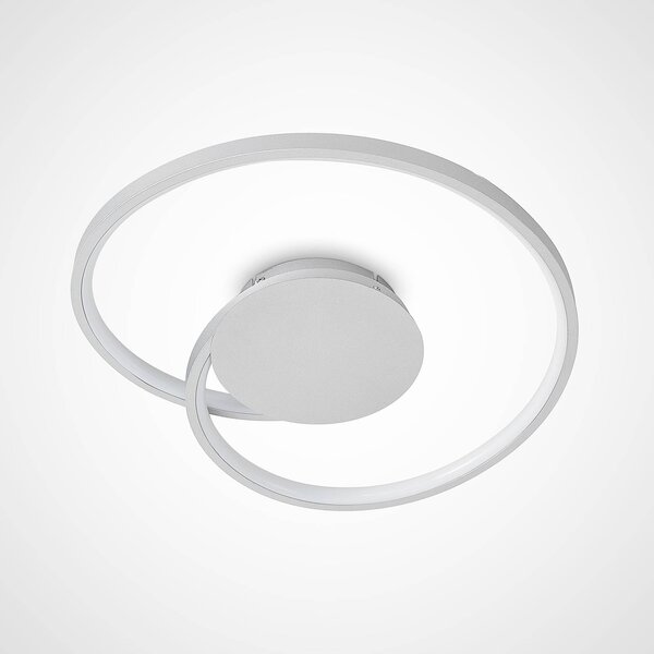 Lampa sufitowa LED Enesa Lucande, możliwość ściemniania, aluminiowy / szary / cynkowy, sypialnia, metal, nowoczesny