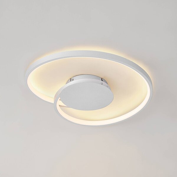 Lampa sufitowa LED Enesa Lucande, możliwość ściemniania, aluminiowy / szary / cynkowy, sypialnia, metal, nowoczesny