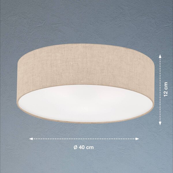 FISCHER & HONSEL Lampa sufitowa Thor, możliwość ściemniania, kremowy / amber, salon / jadalnia, tkanina / materiał / jedwab, nowoczesny