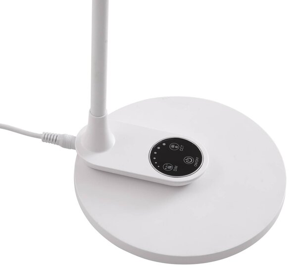 Lampa biurkowa LED Valtaria Lindby, możliwość ściemniania, biały / opal, biuro, tworzywo sztuczne, nowoczesny