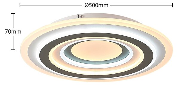 Lampa sufitowa LED Jazmina Lindby, możliwość ściemniania, czarny, salon / jadalnia, tworzywo sztuczne, nowoczesny