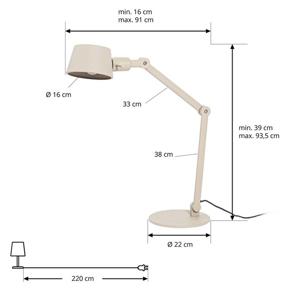 Lampa stołowa Silka Lucande, kremowy / amber, salon / jadalnia, metal, nowoczesny
