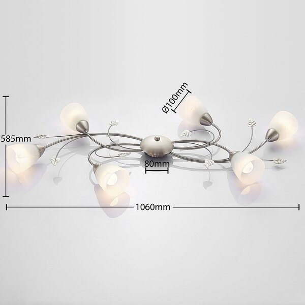 Lampa sufitowa Yannie Lindby, możliwość ściemniania, aluminiowy / szary / cynkowy, salon / jadalnia, metal, antyczny