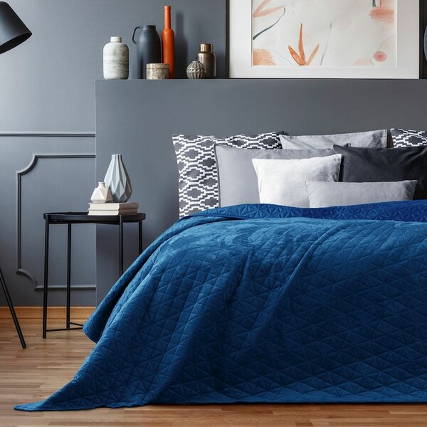 AmeliaHome Narzuta na łóżko Laila niebieski, 220 x 240 cm