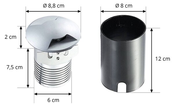 Oprawa wpuszczana podłogowa Lucande Milara, 2 strumienie światła, GU10 Milara Lucande, możliwość ściemniania, aluminiowy / szary / cynkowy, aluminium, nowoczesny