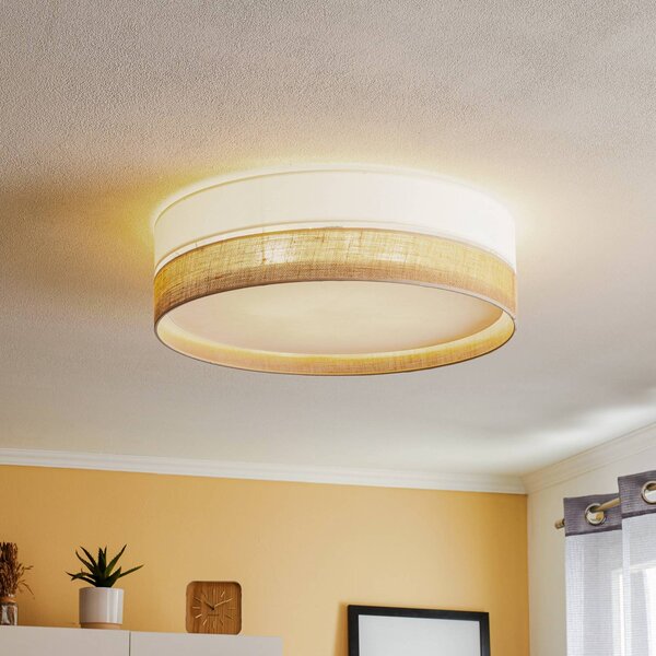 Lampa sufitowa Linobianco TK Lighting, możliwość ściemniania, brązowy / rdzawy, salon / jadalnia, tkanina / materiał / jedwab, nowoczesny