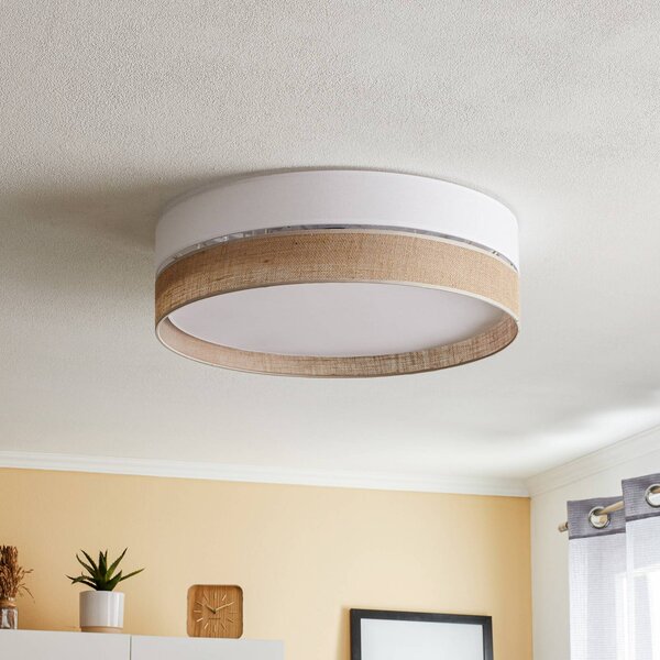 Lampa sufitowa Linobianco TK Lighting, możliwość ściemniania, brązowy / rdzawy, salon / jadalnia, tkanina / materiał / jedwab, nowoczesny