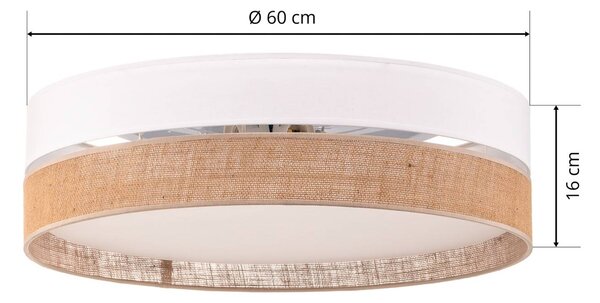Lampa sufitowa Linobianco TK Lighting, możliwość ściemniania, brązowy / rdzawy, salon / jadalnia, tkanina / materiał / jedwab, nowoczesny