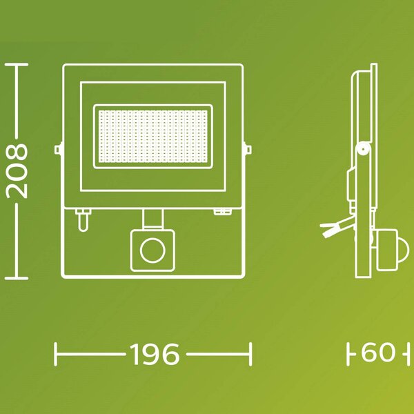 Philips Reflektor zewnętrzny LED Lois UE Sensor, 24 W, 3000 K IP65 flood, czarny, aluminium