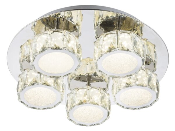 Lampa sufitowa plafon z kryształami Globo Lighting 49350D4 Amur LED 40W 4000K 40cm Chrom