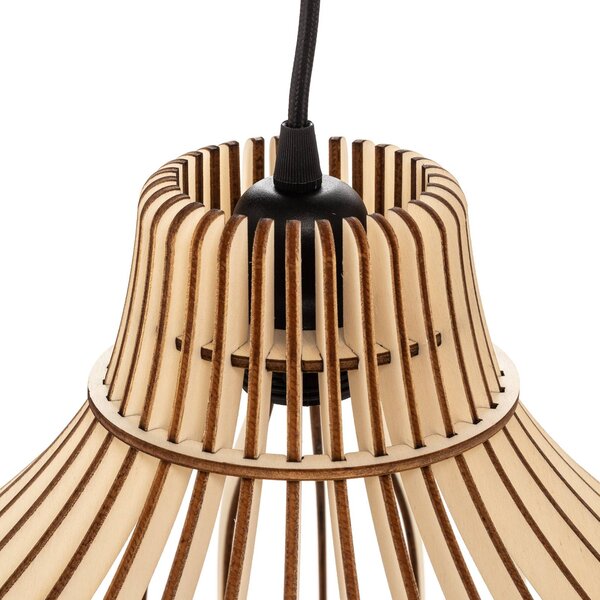 Lampa wisząca Barrel TEMAR LIGHTING, możliwość ściemniania, jasne drewno, salon / jadalnia, drewno, dworkowy / rustykalny