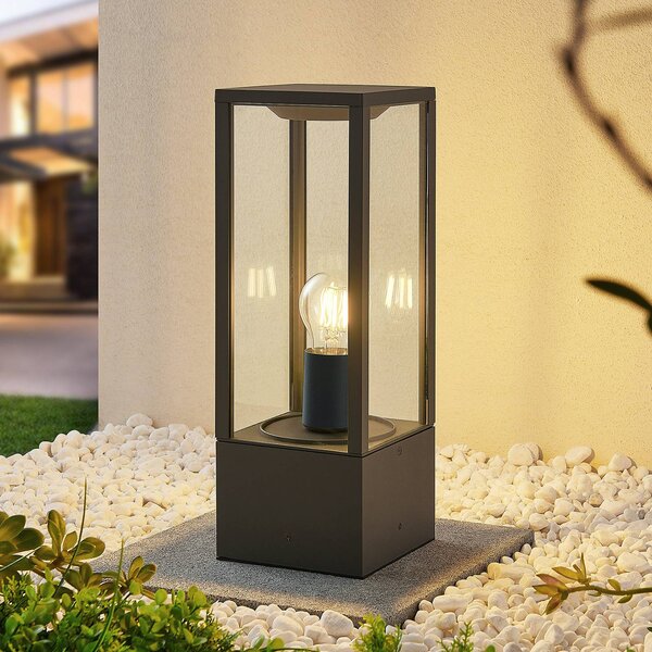 Lampa ogrodowa stojąca Peldar Lindby, możliwość ściemniania, czarny, aluminium, nowoczesny