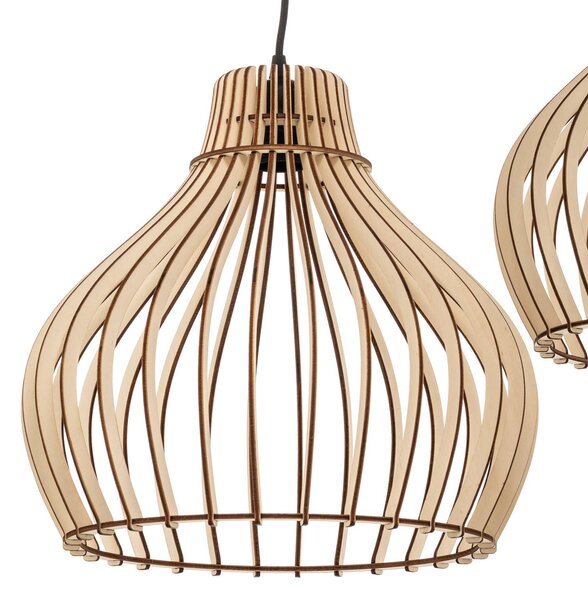 Lampa wisząca Barrel TEMAR LIGHTING, możliwość ściemniania, jasne drewno, salon / jadalnia, drewno, dworkowy / rustykalny