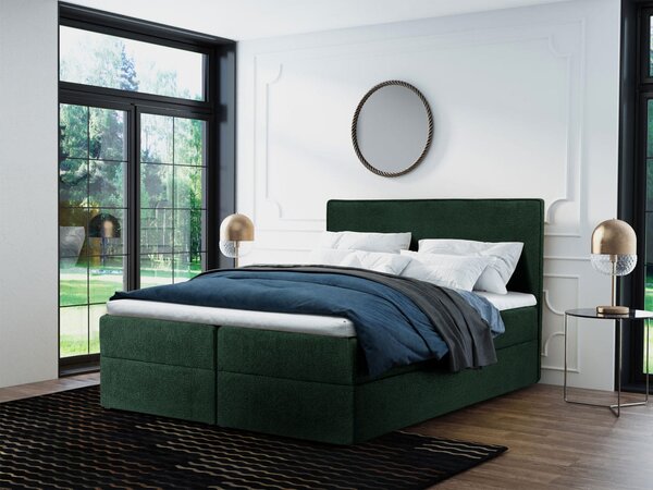 Łóżko kontynentalne 180x200 Victoria zielone z pojemnikiem na pościel