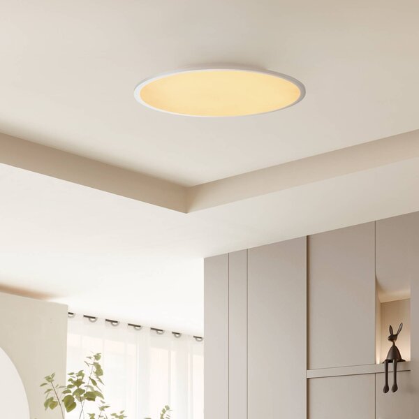 Lampa sufitowa LED Narima Lindby, możliwość ściemniania, aluminiowy / szary / cynkowy, kuchnia, tworzywo sztuczne, nowoczesny