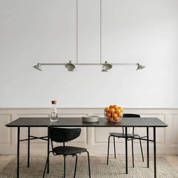 Lampa wisząca Steve Lucande, możliwość ściemniania, aluminiowy / szary / cynkowy, salon / jadalnia, metal, nowoczesny