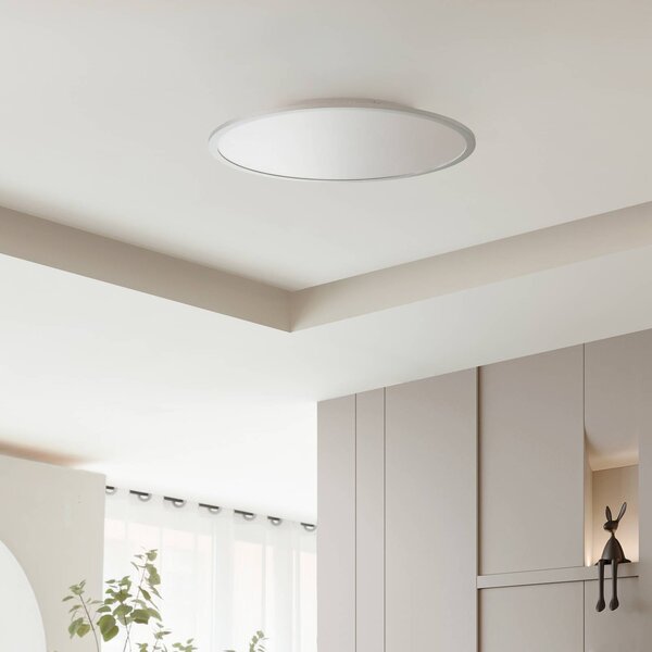Lampa sufitowa LED Narima Lindby, możliwość ściemniania, aluminiowy / szary / cynkowy, kuchnia, tworzywo sztuczne, nowoczesny