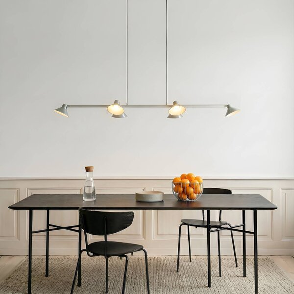 Lampa wisząca Steve Lucande, możliwość ściemniania, aluminiowy / szary / cynkowy, salon / jadalnia, metal, nowoczesny
