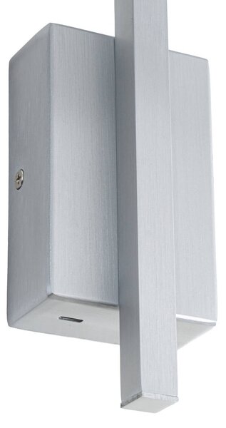 Kinkiet LED Steve Lucande, możliwość ściemniania, aluminiowy / szary / cynkowy, salon / jadalnia, metal, nowoczesny