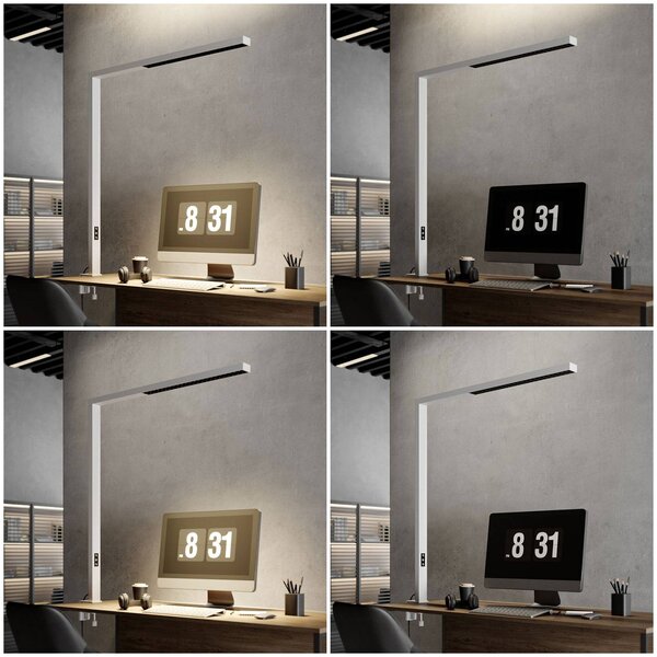 Arcchio lampa z klipsem LED Jolinda, biała, metalowa, ściemniana Jolinda Arcchio, możliwość ściemniania, biały / opal, biuro, aluminium, nowoczesny