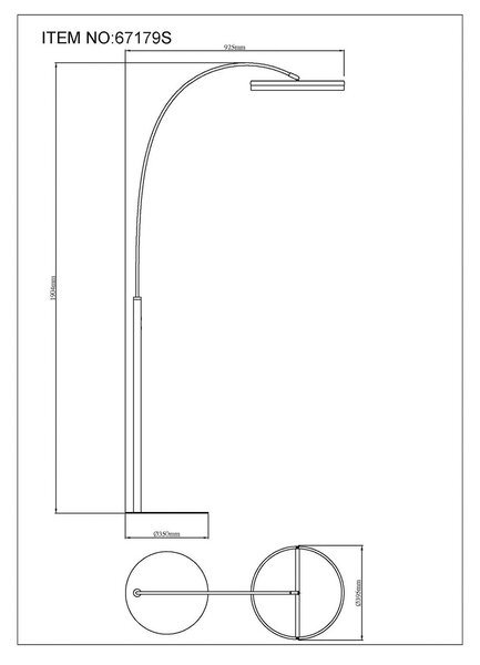 Globo Lampa łukowa - lampa stojąca Della, możliwość ściemniania, czarny, salon / jadalnia, aluminium, nowoczesny