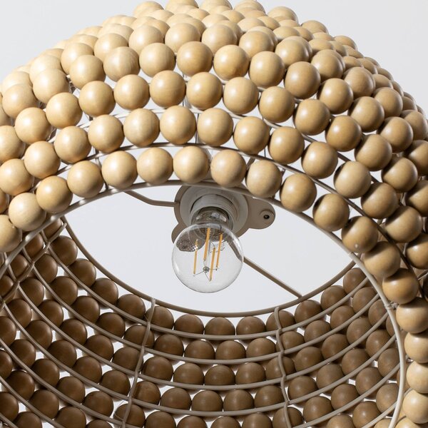 Lampa wisząca Melori Lucande, możliwość ściemniania, jasne drewno, salon / jadalnia, drewno, skandynawski