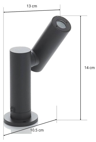 Lampa ogrodowa stojąca Narea Lucande, aluminiowy / szary / cynkowy, aluminium, nowoczesny