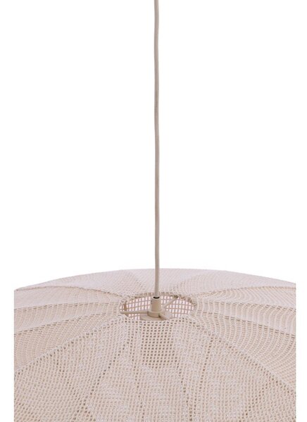 Kremowa lampa wisząca z tekstylnym kloszem Satilla – Light & Living