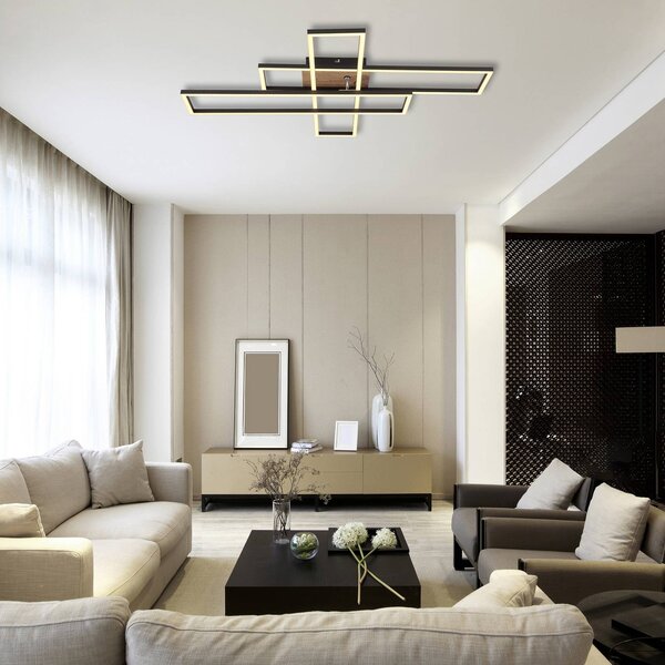 Globo Lampa sufitowa Dakari, czarny, salon / jadalnia, aluminium