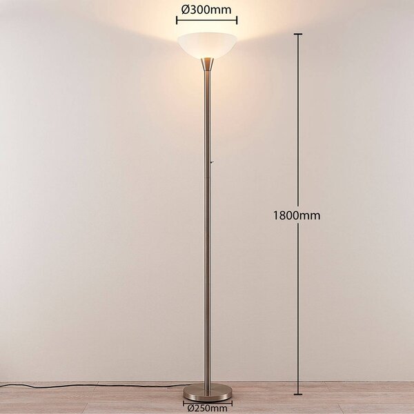 Lampa stojąca Ignacia Lindby, aluminiowy / szary / cynkowy, salon / jadalnia, metal, nowoczesny