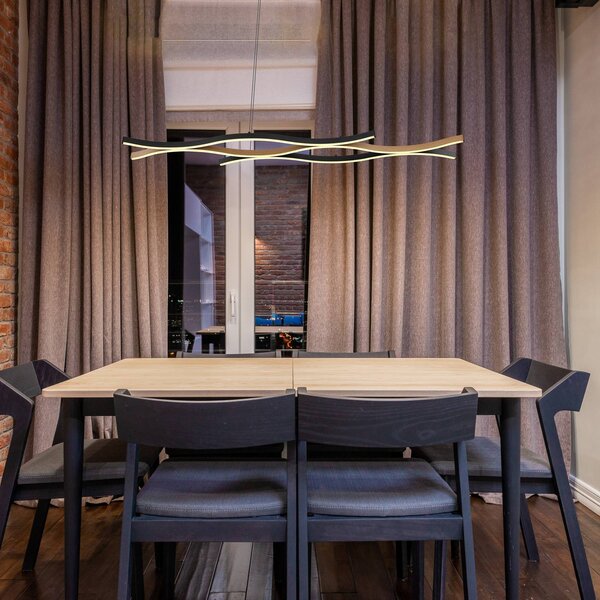 Globo Lampa wisząca Geronimo, czarny, salon / jadalnia, aluminium, nowoczesny