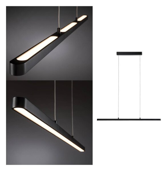 Paulmann Lampa wisząca Lento, możliwość ściemniania, czarny, salon / jadalnia, aluminium, nowoczesny