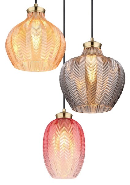 Globo Lampa wisząca szklana Jessica, możliwość ściemniania, multikolor, salon / jadalnia, szkło