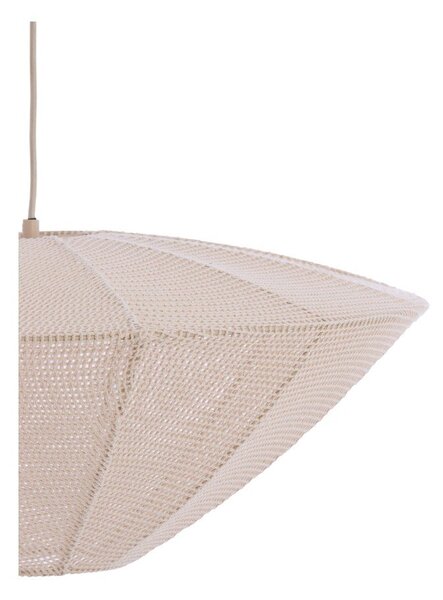 Kremowa lampa wisząca z tekstylnym kloszem Satilla – Light & Living