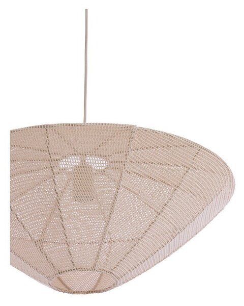 Kremowa lampa wisząca z tekstylnym kloszem Satilla – Light & Living
