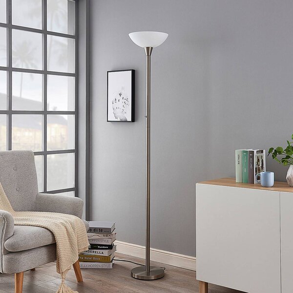 Lampa stojąca Ignacia Lindby, aluminiowy / szary / cynkowy, salon / jadalnia, metal, nowoczesny