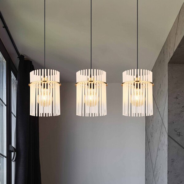 Globo Lampa wisząca szklana Gorley, mosiężny / złoty, salon / jadalnia, szkło