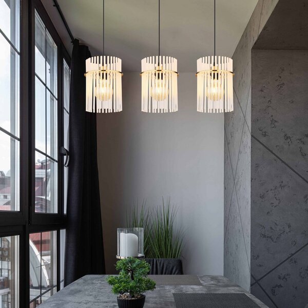 Globo Lampa wisząca szklana Gorley, mosiężny / złoty, salon / jadalnia, szkło