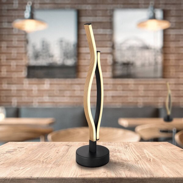 Globo Lampa stołowa LED Geronimo, czarny, salon / jadalnia, aluminium, nowoczesny