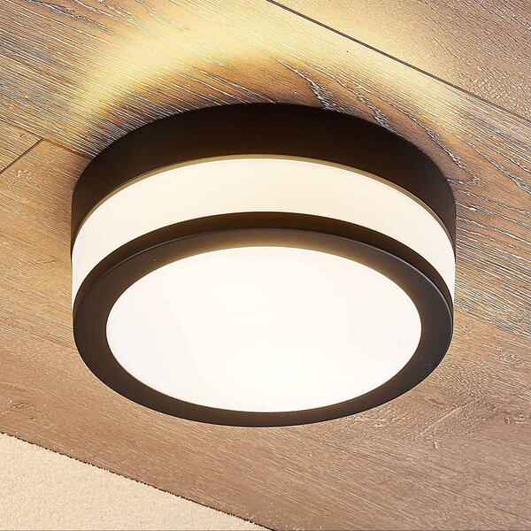 Lampa sufitowa Flavi Lindby, możliwość ściemniania, czarny, łazienka, metal, nowoczesny
