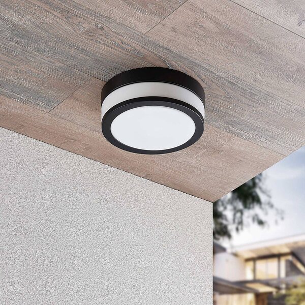 Lampa sufitowa Flavi Lindby, możliwość ściemniania, czarny, łazienka, metal, nowoczesny