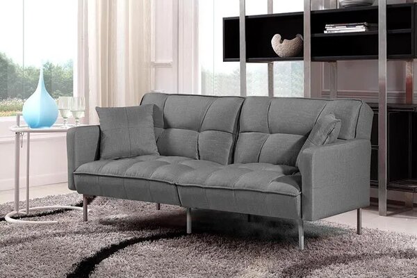 Sofa pikowana rozkładana popielR1-L37